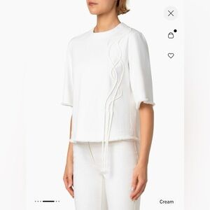 Akris punto  stretch-Denim Frayed-Edge Top